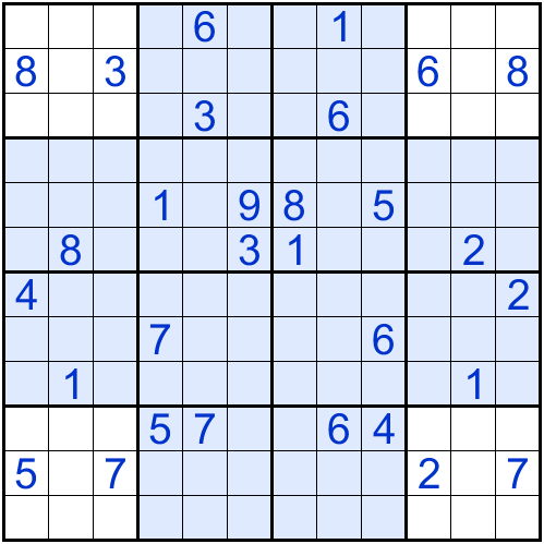四连体数独题目10道左右.